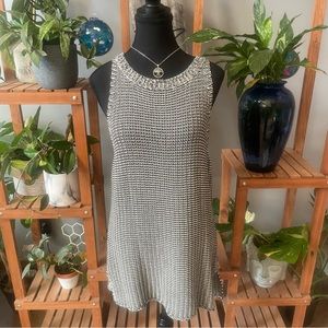 Tommy Bahama Black/Cream ‘chain link” knit 100% Cotton mini dress/tunic